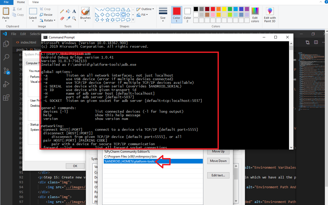 Check Adb using command prompt